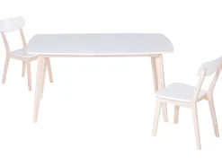 Pöydät<Beliani Ruokapoyta Valkoinen/Vaalea Puu 150 X 90 Cm Santos