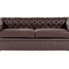 Sohvat<Beliani Ruskea 3-Istuttava Nahkasohva Chesterfield