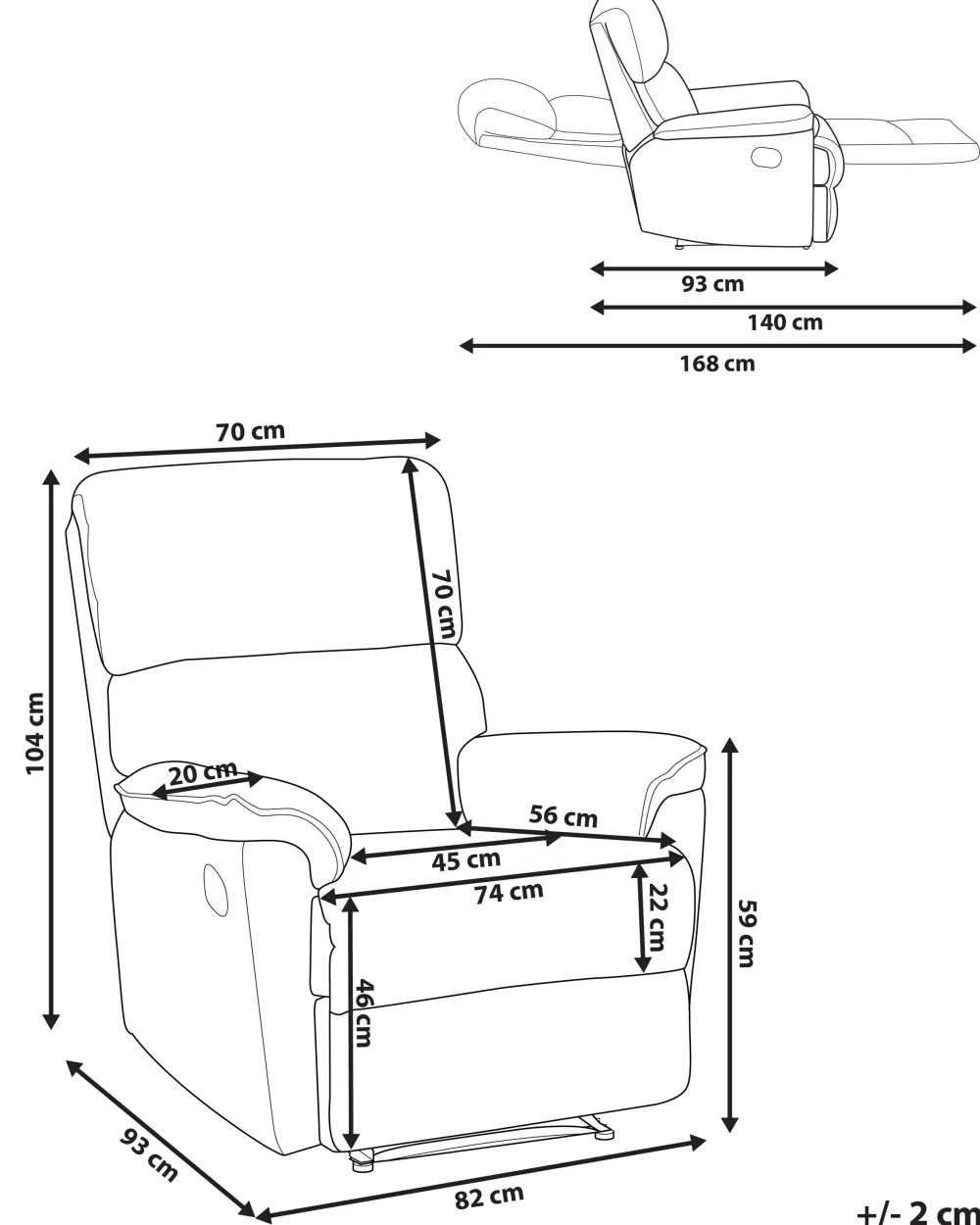 Nojatuolit<Beliani Ruskea Kangasverhoiltu Saadettava Nojatuoli Everton