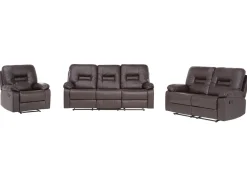 Sohvat<Beliani Ruskea Keinonahkainen Sohvaryhma Bergen