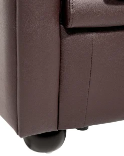 Best Beliani Ruskea Nahkaverhoiltu Nojatuoli Chesterfield