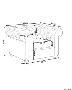Best Beliani Ruskea Nahkaverhoiltu Nojatuoli Chesterfield