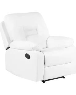 Nojatuolit<Beliani Saadettava Keinonahkainen Lepotuoli Valkoinen Bergen