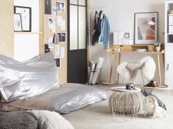 Lastenhuone<Beliani Sakkituoli Nailon Hopea 180 X 230 Cm Fuzzy