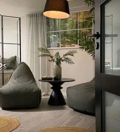 Fashion Beliani Sakkituoli Selkanojalla Kangas Vaaleanharmaa Drop