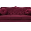 Sohvat<Beliani Samettinen 3-Istuttava Punainen Sohva Skien