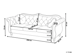 Sohvat<Beliani Samettinen 3-Istuttava Punainen Sohva Skien
