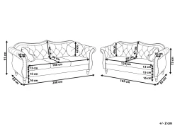 Sohvat<Beliani Samettinen Punainen Sohvasetti Skien