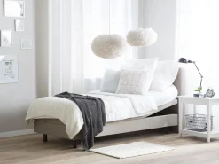 Sängyt<Beliani Sanky Kangas Sahkosaadettava Beige 90 X 200 Cm Duke