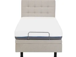 Sängyt<Beliani Sanky Kangas Sahkosaadettava Beige 90 X 200 Cm Duke