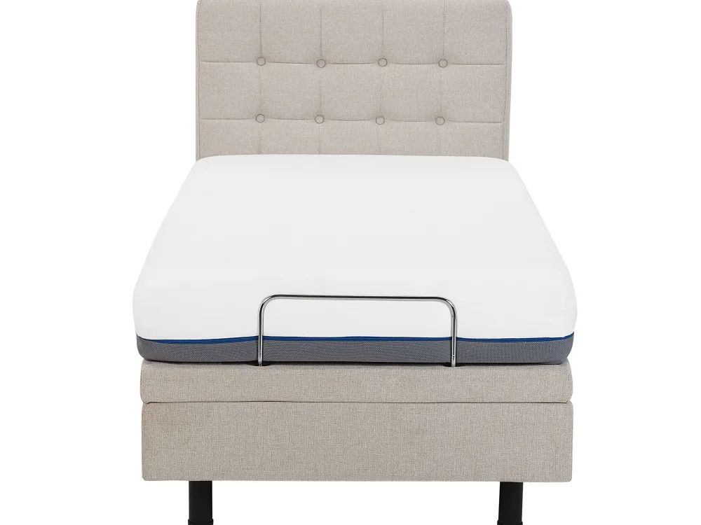 Sängyt<Beliani Sanky Kangas Sahkosaadettava Beige 90 X 200 Cm Duke