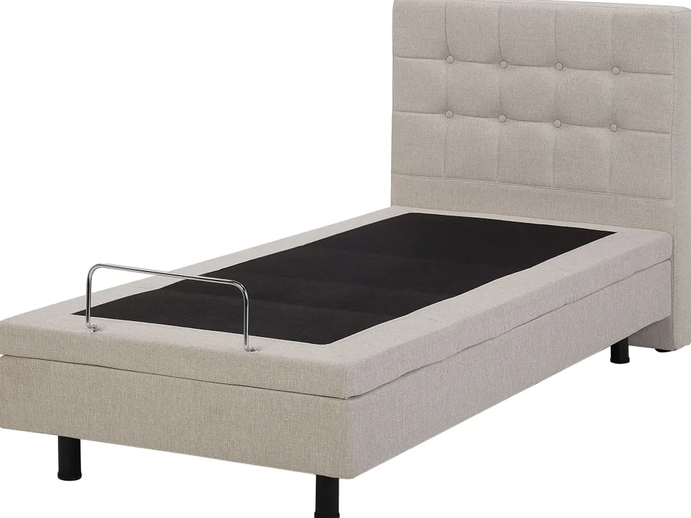 Sängyt<Beliani Sanky Kangas Sahkosaadettava Beige 90 X 200 Cm Duke