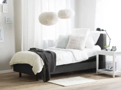 Sängyt<Beliani Sanky Kangas Sahkosaadettava Tummanharmaa 80 X 200 Cm Duke