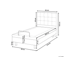 Sängyt<Beliani Sanky Kangas Sahkosaadettava Tummanharmaa 80 X 200 Cm Duke