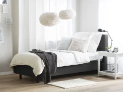 Sängyt<Beliani Sanky Kangas Sahkosaadettava Tummanharmaa 80 X 200 Cm Duke