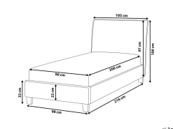 Sängyt<Beliani Sanky Kangas Vaaleanharmaa 90 X 200 Cm Sennez