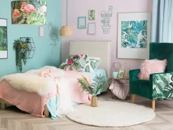 Sängyt<Beliani Sanky Kangas Vaaleanharmaa 90 X 200 Cm Sennez