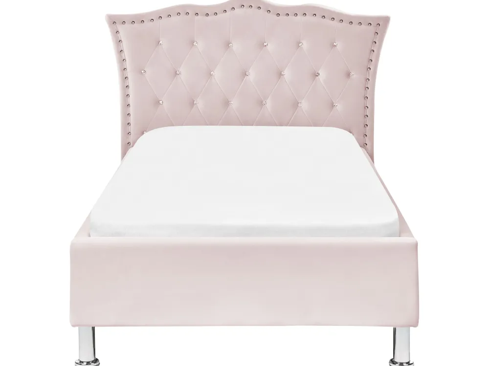 Sängyt<Beliani Sanky Sametti Pastellipinkki 90 X 200 Cm Metz