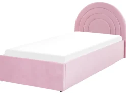 Lastenhuone<Beliani Sanky Sametti Säilytystila Vaaleanpunainen 90 X 200 Cm Anet