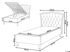 Best Sale Beliani Sanky Sametti Säilytystila Pastellipinkki 90 X 200 Cm Metz