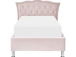 Best Sale Beliani Sanky Sametti Säilytystila Pastellipinkki 90 X 200 Cm Metz