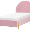 Sängyt<Beliani Sanky Sametti Vaaleanpunainen 90 X 200 Cm Anet