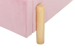 Sängyt<Beliani Sanky Sametti Vaaleanpunainen 90 X 200 Cm Anet