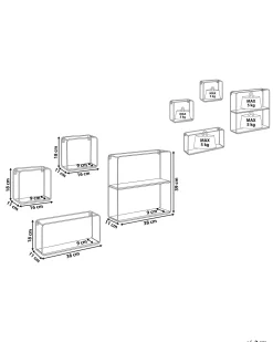 Sale Beliani Seinahylly 5 Hyllya Metalli Musta/Vaalea Puu 4 Kpl Brito