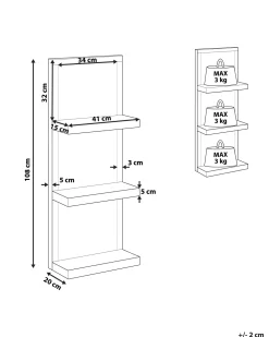 Hot Beliani Seinahylly Peililasi 3 Hyllya Hopea Gaona