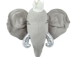 Lastenhuone<Beliani Seinakoriste Elefantti Puuvilla Harmaa 39 X 33 Cm Tantor