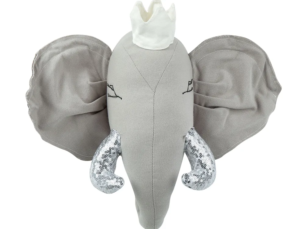 Lastenhuone<Beliani Seinakoriste Elefantti Puuvilla Harmaa 39 X 33 Cm Tantor