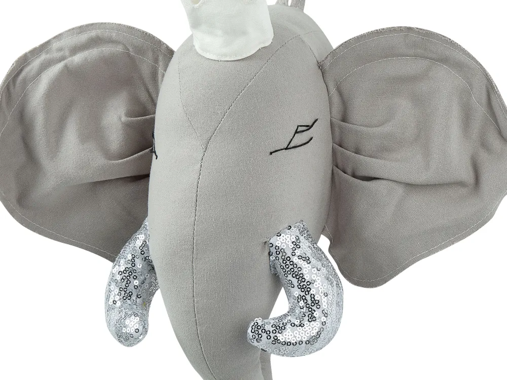 Lastenhuone<Beliani Seinakoriste Elefantti Puuvilla Harmaa 39 X 33 Cm Tantor