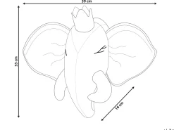 Lastenhuone<Beliani Seinakoriste Elefantti Puuvilla Harmaa 39 X 33 Cm Tantor