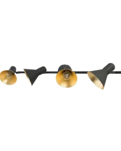 New Beliani Seinavalaisin 4 Polttimoa Metalli Musta/Kulta Mersey