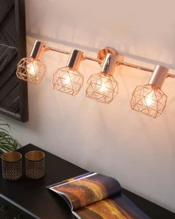 Valaisimet<Beliani Seinavalaisin 4 Polttimoa Metalli Kupari Chenab