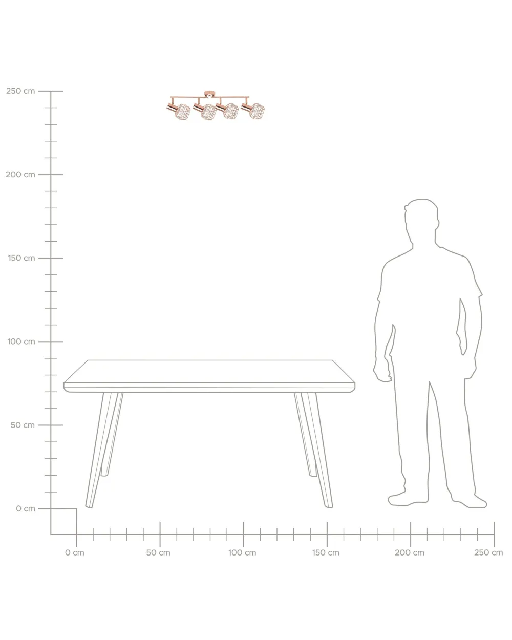 Valaisimet<Beliani Seinavalaisin 4 Polttimoa Metalli Kupari Chenab