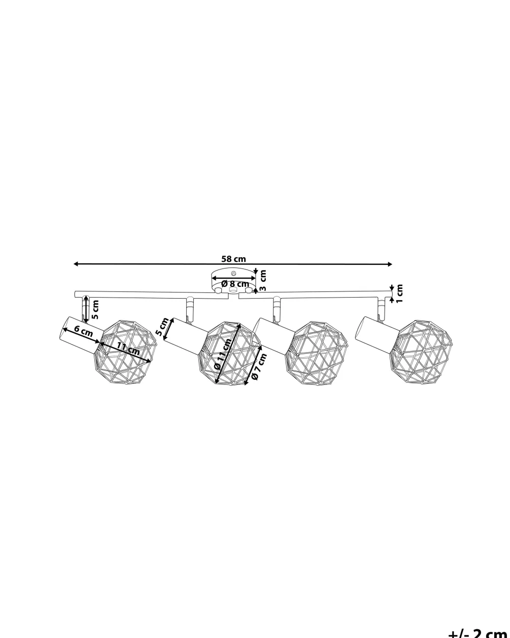Valaisimet<Beliani Seinavalaisin 4 Polttimoa Metalli Kupari Chenab