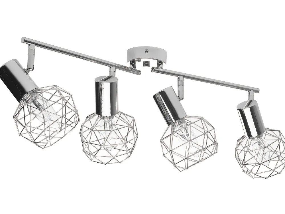 Valaisimet<Beliani Seinavalaisin 4 Polttimoa Metalli Hopea Chenab