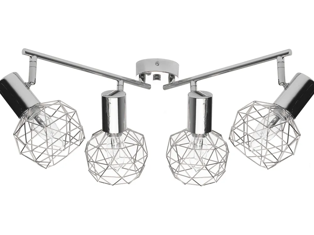 Valaisimet<Beliani Seinavalaisin 4 Polttimoa Metalli Hopea Chenab