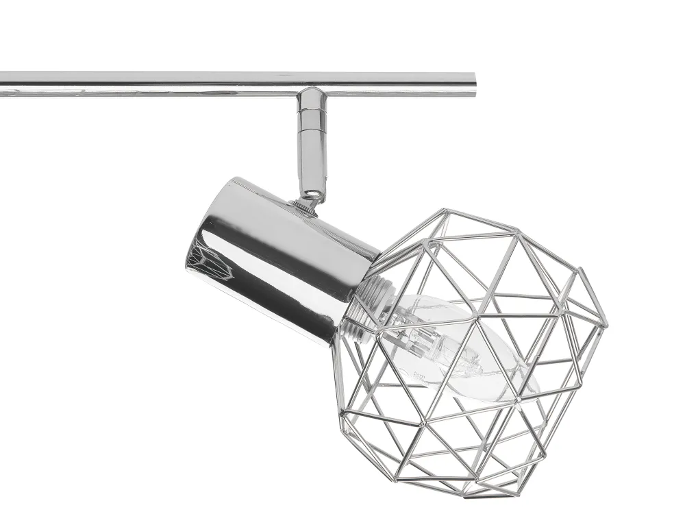 Valaisimet<Beliani Seinavalaisin 4 Polttimoa Metalli Hopea Chenab