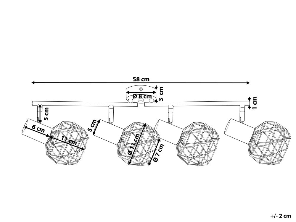 Valaisimet<Beliani Seinavalaisin 4 Polttimoa Metalli Hopea Chenab