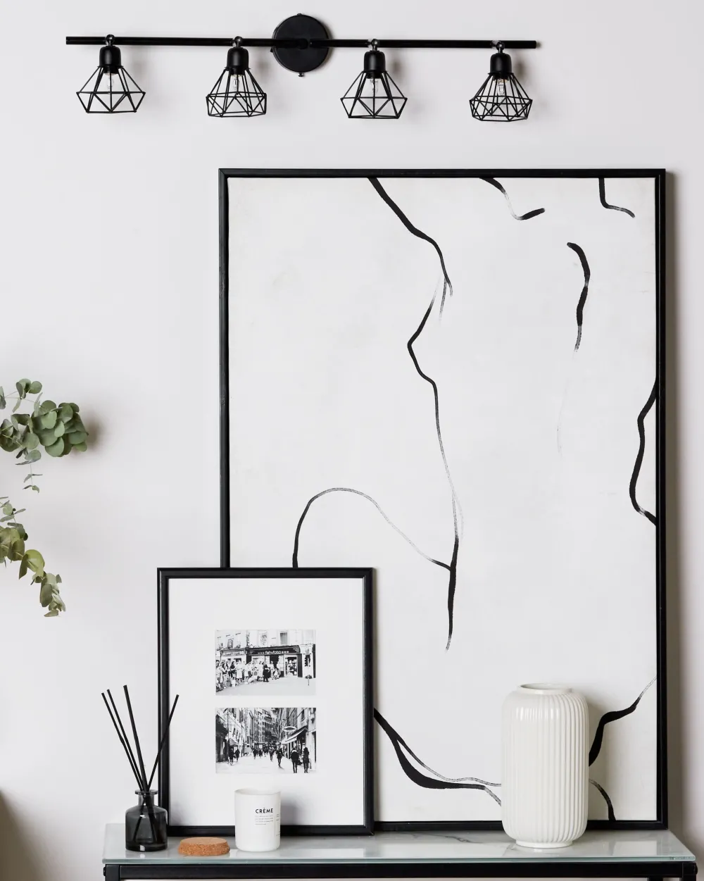 Valaisimet<Beliani Seinavalaisin 4 Polttimoa Metalli Musta Erma