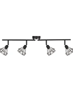 Valaisimet<Beliani Seinavalaisin 4 Polttimoa Metalli Musta Erma