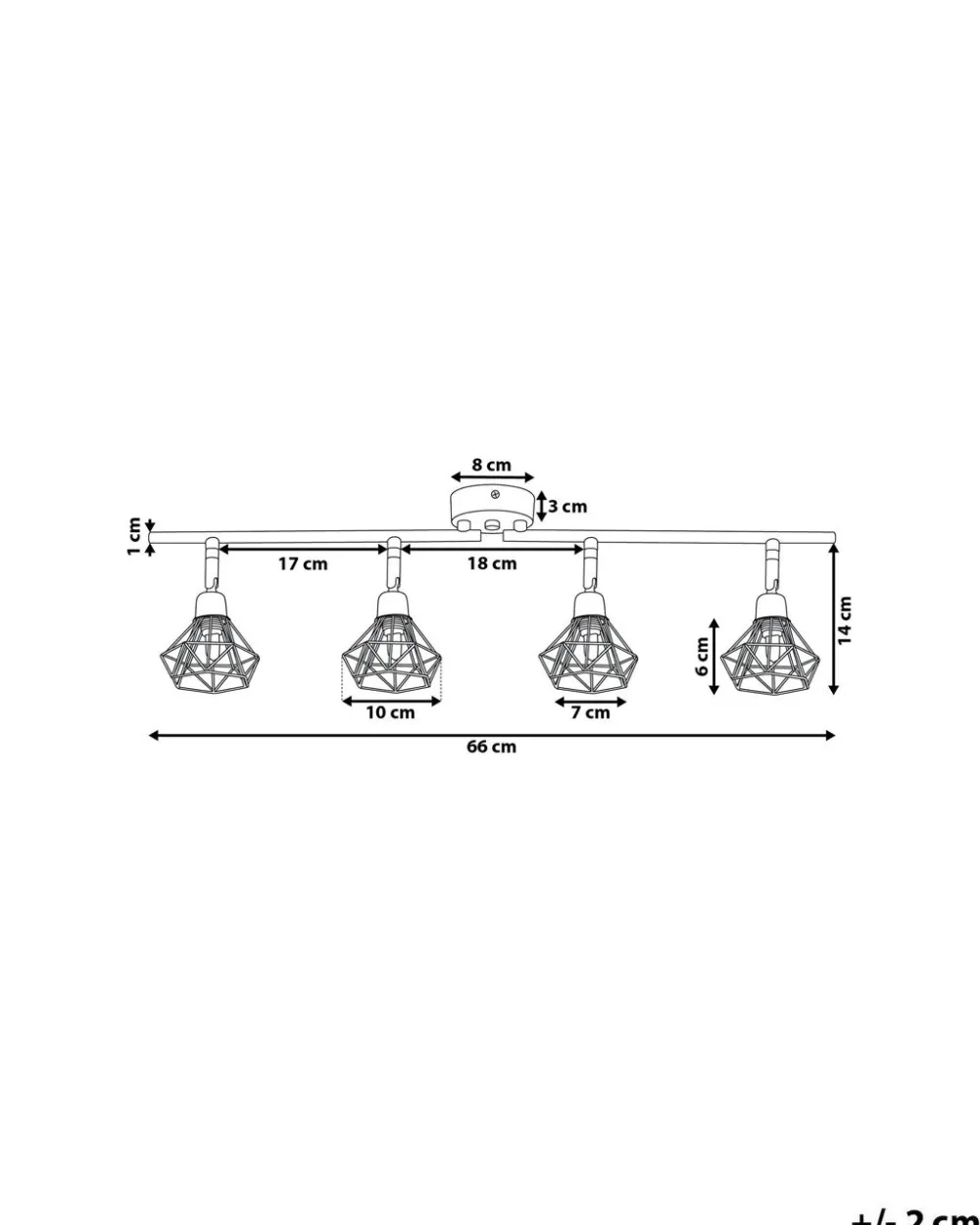 Valaisimet<Beliani Seinavalaisin 4 Polttimoa Metalli Musta Erma