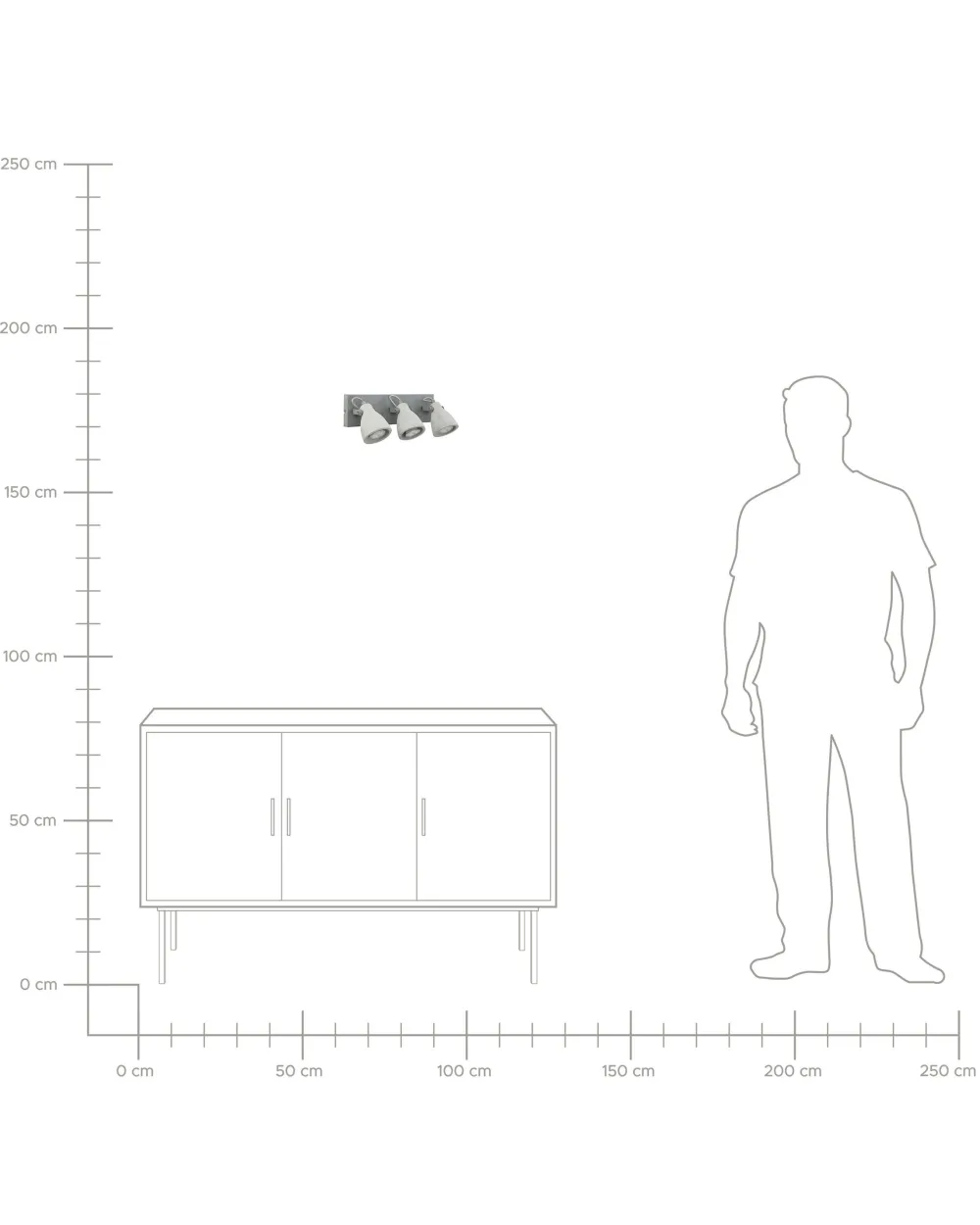 Cheap Beliani Seinavalaisin 3 Polttimoa Betoni Vaaleanharmaa Mistago