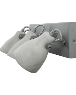 Cheap Beliani Seinavalaisin 3 Polttimoa Betoni Vaaleanharmaa Mistago