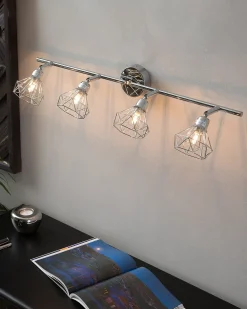 Valaisimet<Beliani Seinavalaisin 4 Polttimoa Metalli Hopea Erma