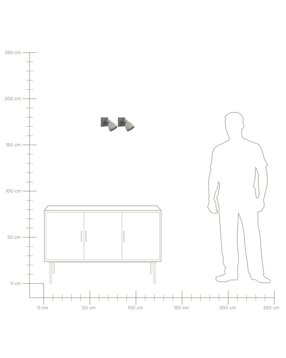 Valaisimet<Beliani Seinavalaisin Betoni Vaaleanharmaa 2 Kpl Mistago