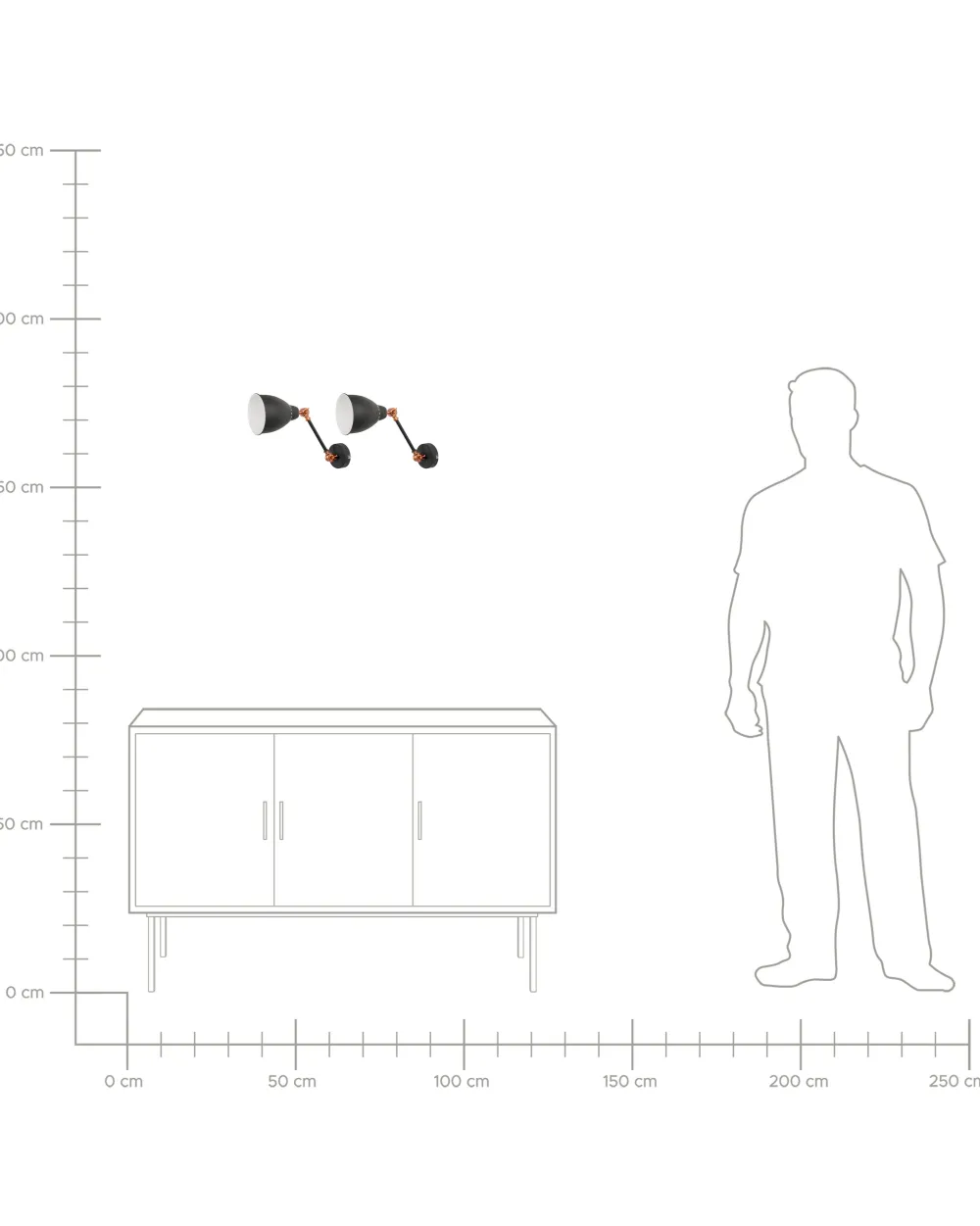 Valaisimet<Beliani Seinavalaisin Metalli Grafiitinharmaa 2 Kpl Mississippi