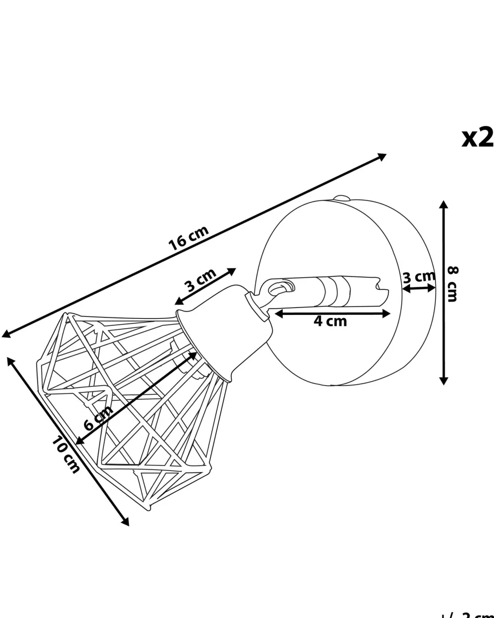 Valaisimet<Beliani Seinavalaisin Metalli Hopea 2 Kpl Erma